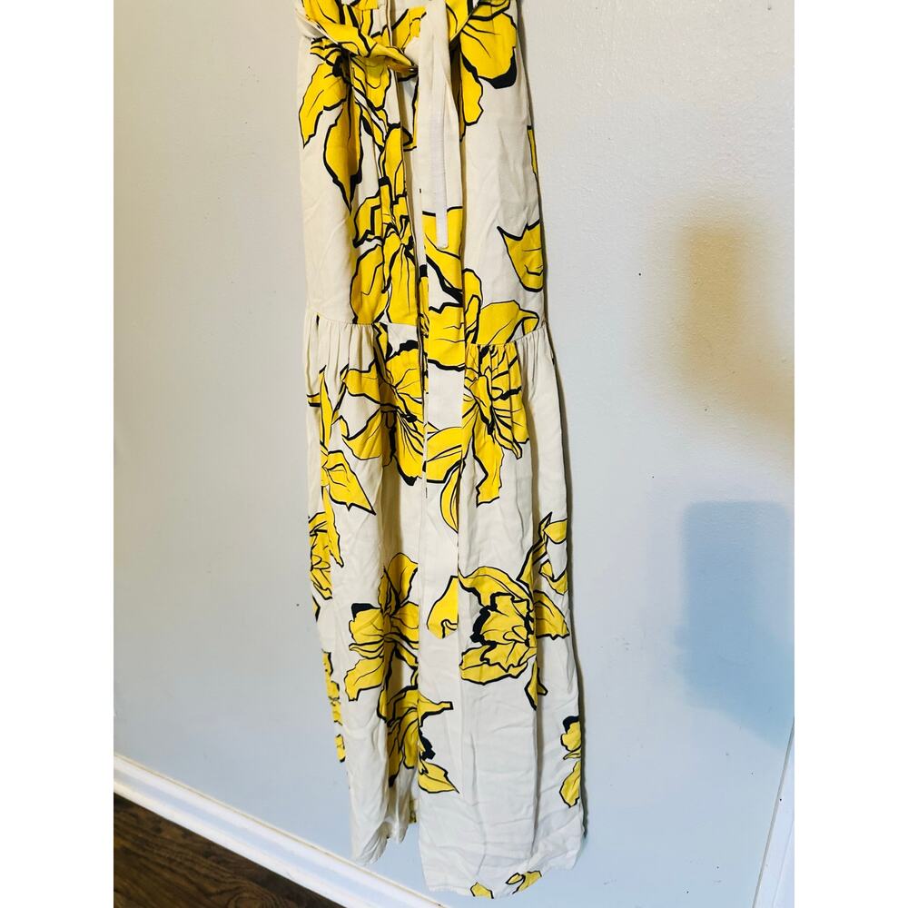 SLATE & WILLOW ANTHROPOLOGY Yellow White Floral Saskia Front Button Dress XS - Picture 11 of 13
